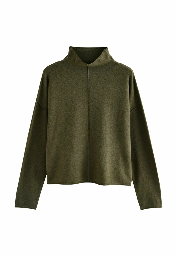 REGULAR FIT - ROLL EDGE HIGH NECK. - Strickpullover - khaki green