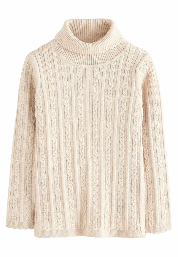 REGULAR FIT-ROLL NECK - Strickpullover - oatmeal