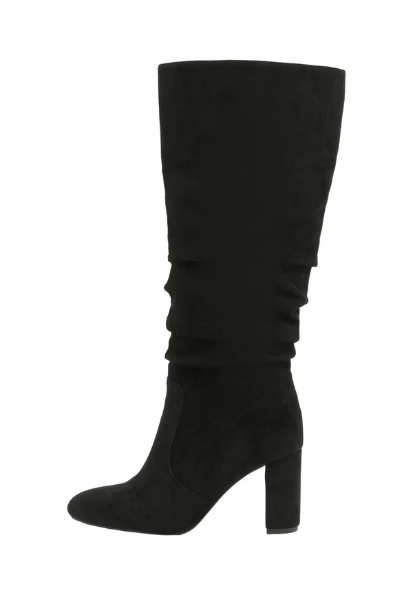 REGULAR FIT-RUCHED BLOCK HEEL - Stiefel - black