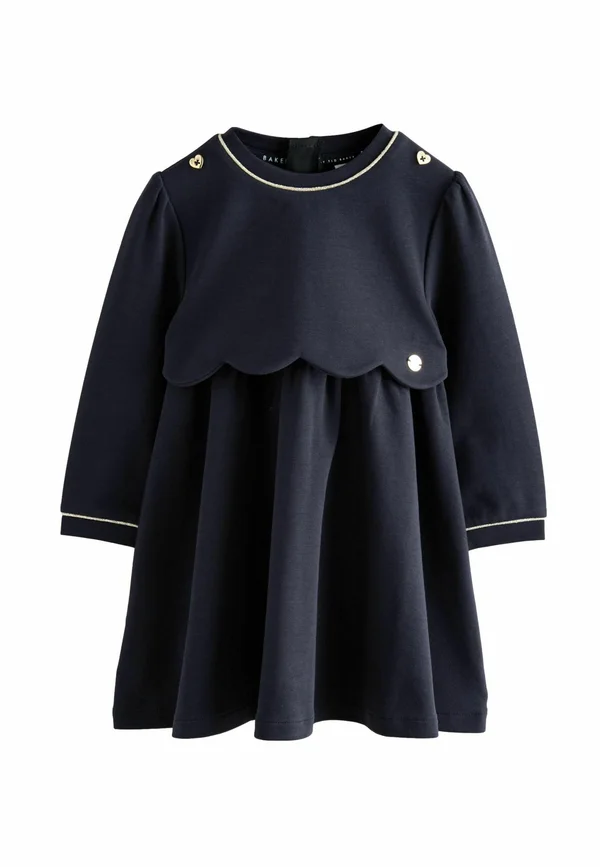 REGULAR FIT - SCALLOP PONTE  - Freizeitkleid - navy