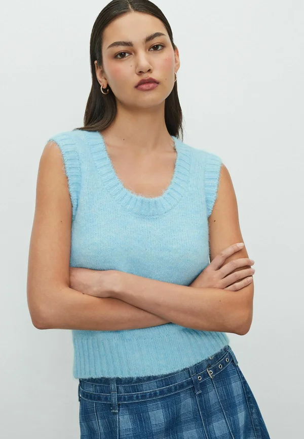 REGULAR FIT - SCOOP NECK SLEEVELESS TANK  - Strickpullover - light blue