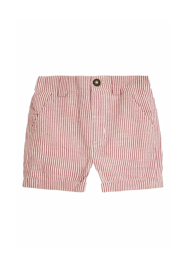 REGULAR FIT - SEERSUCKER STRIPE  - Shorts - red