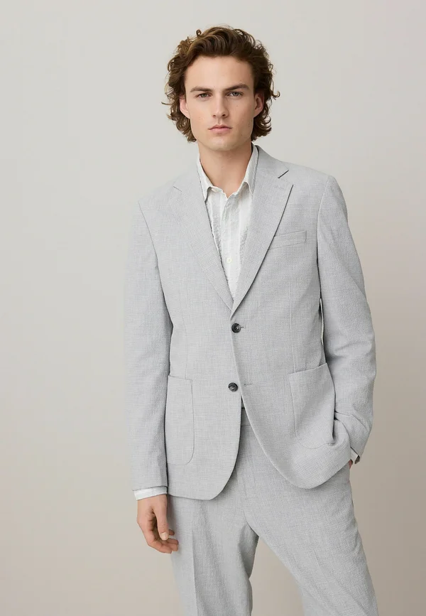 REGULAR FIT -SEERSUCKER TEXTURE  - Anzugsakko - light grey