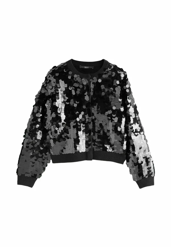 REGULAR FIT - SEQUIN  - Strickjacke - black