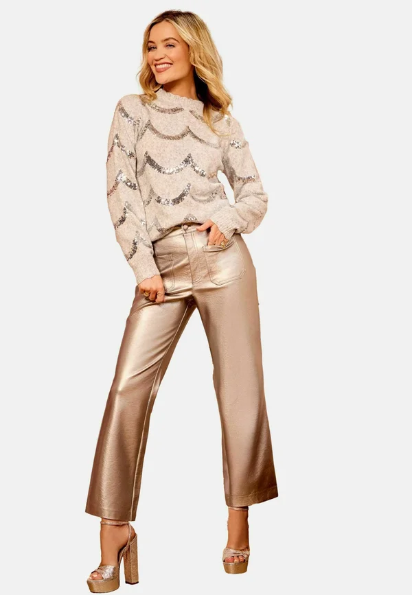 REGULAR FIT - SEQUIN   - Strickpullover - grey scallop