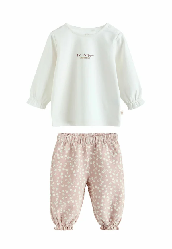 REGULAR FIT -SET 2 PIECE   - Stoffhose - white brown