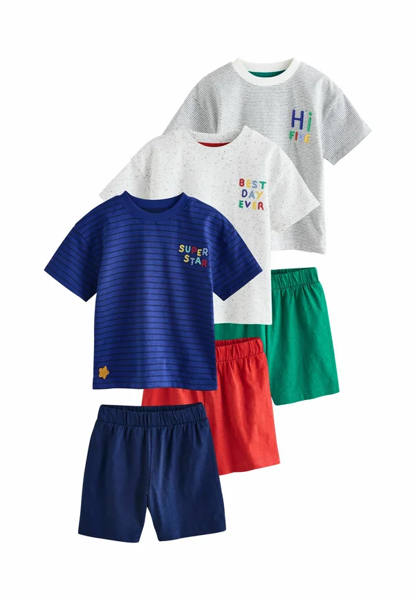 REGULAR FIT - SET 3 PACK - Nachtwäsche Set - grey blue white