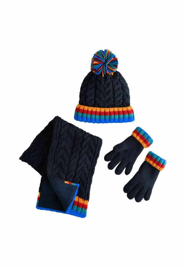 REGULAR FIT SET 3 PIECE - Fingerhandschuh - navy with rainbow rib