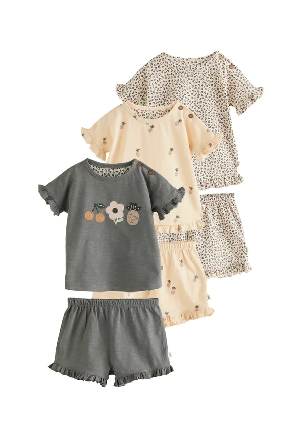 REGULAR FIT - SET 6 PIECE - Shorts - charcoal grey white