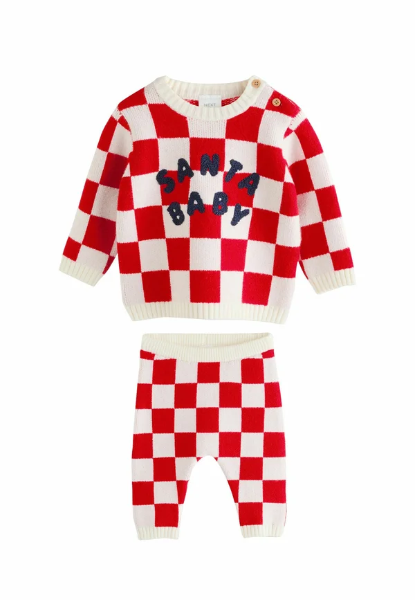 REGULAR FIT SET  - Leggings - Hosen - red santa checkerboard