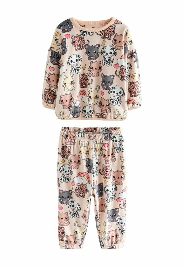 REGULAR FIT - SET - Nachtwäsche Set - ecru brown pets
