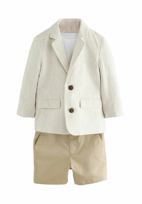 REGULAR FIT - SET - Sakko - neutral ticking stripe