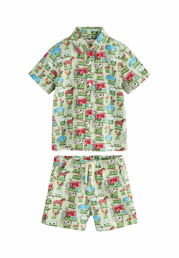 REGULAR FIT - SET - Shorts - green farm all over printed