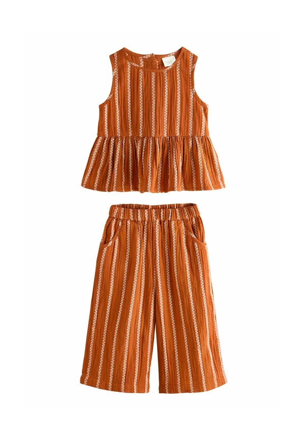 REGULAR FIT  SET   - Stoffhose - rust orange stripe