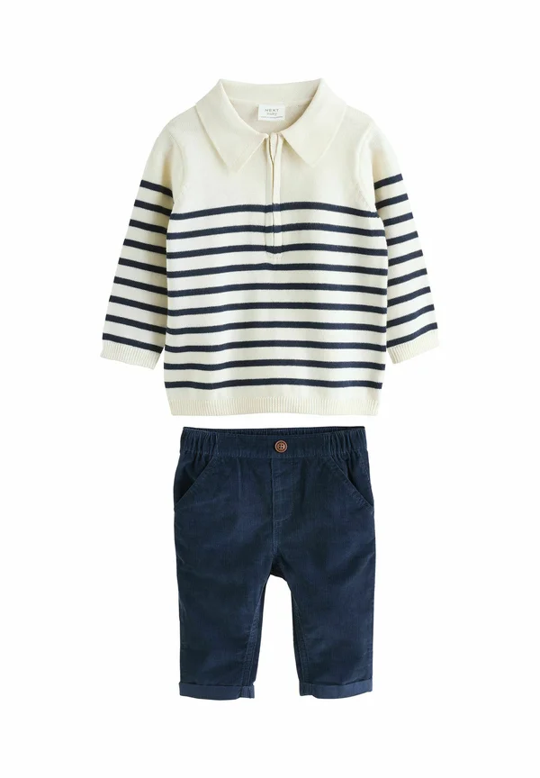 REGULAR FIT SET - Strickpullover - navy stripe