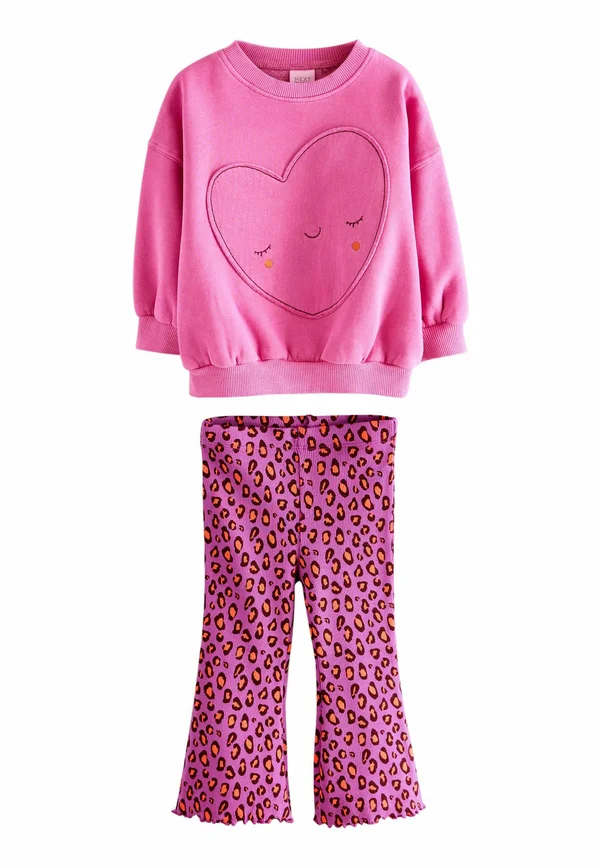 REGULAR FIT SET - Sweatshirt - pink heart animal print