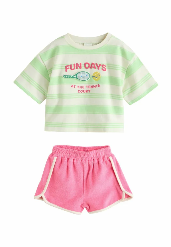 REGULAR FIT SET  - T-Shirt print - green stripe tennis