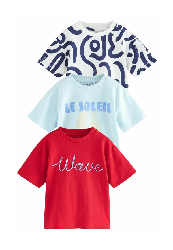 REGULAR FIT - SHORT SLEEVE 3 PACK - T-Shirt print - blue