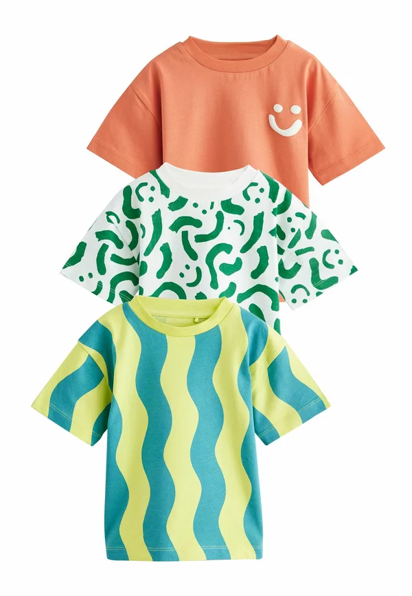 REGULAR FIT - SHORT SLEEVE 3 PACK - T-Shirt print - green yellow