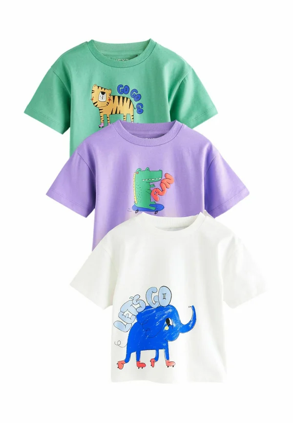 REGULAR FIT - SHORT SLEEVE - 3 PACK - T-Shirt print - multi colour animals