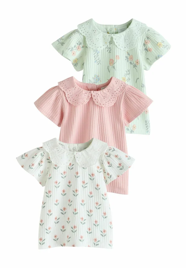 REGULAR FIT - SHORT SLEEVE 3 PACK - T-Shirt print - pink and white floral