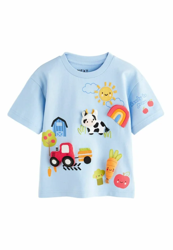 REGULAR FIT - SHORT SLEEVE 3D PADDED CHARACTER  - T-Shirt print - blue farm