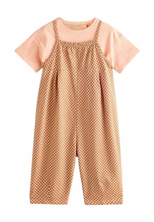 REGULAR FIT - SHORT SLEEVE AND SET - T-Shirt basic - orange checkerboard