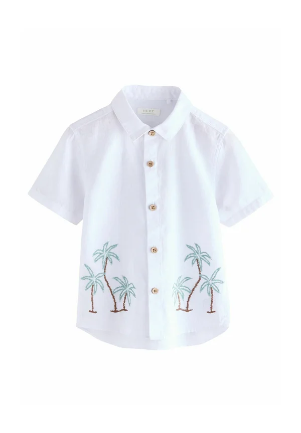 REGULAR FIT - SHORT SLEEVE EMBROIDERED - Hemd - white palm tree