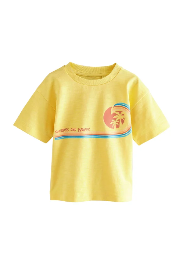 REGULAR FIT - SHORT SLEEVE GRAPHIC  - T-Shirt print - yellow sun and waves