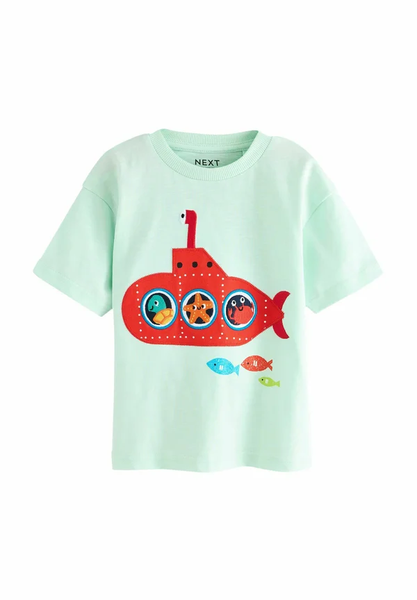 REGULAR FIT SHORT SLEEVE INTERACTIVE APPLIQUÉ - T-Shirt print - mint green