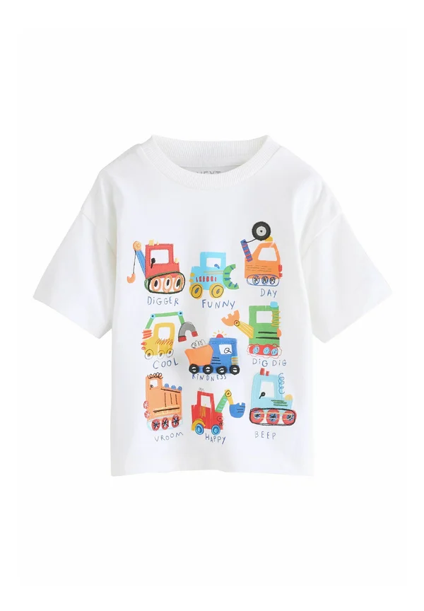REGULAR FIT SHORT SLEEVE INTERACTIVE APPLIQUÉ - T-Shirt print - white digger