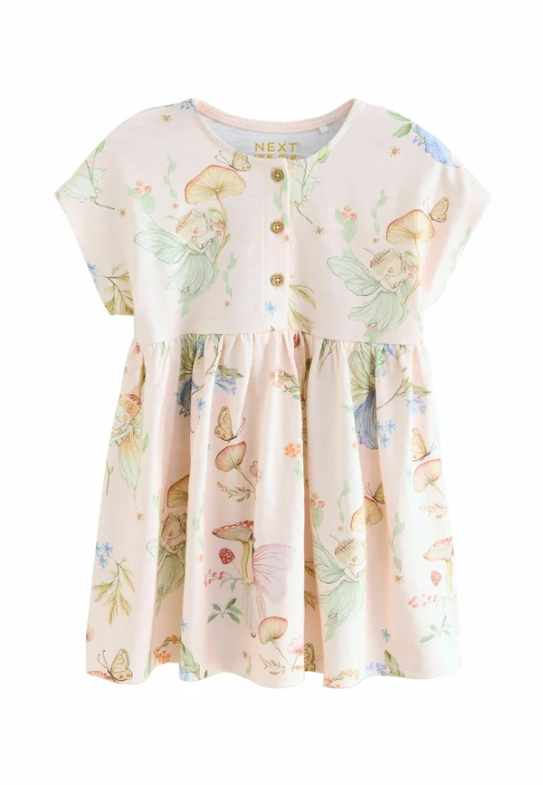 REGULAR FIT - SHORT SLEEVE - Jerseykleid - cream fairy