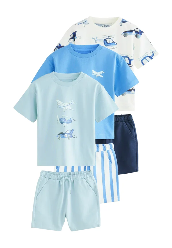 REGULAR FIT - SHORT SLEEVE SET 3 PACK  - Shorts - blue transport