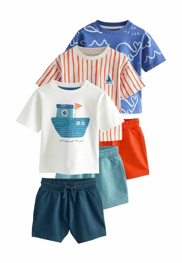 REGULAR FIT - SHORT SLEEVE SET 3 PACK  - Shorts - blue