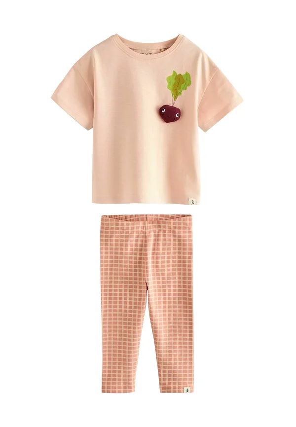 REGULAR FIT - SHORT SLEEVE T-SHIRT AND LEGGINGS SET - Leggings - Hosen - pink beetroot