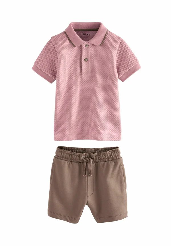 REGULAR FIT - SHORT SLEEVE TEXTURED SET - Jogginghose - pink