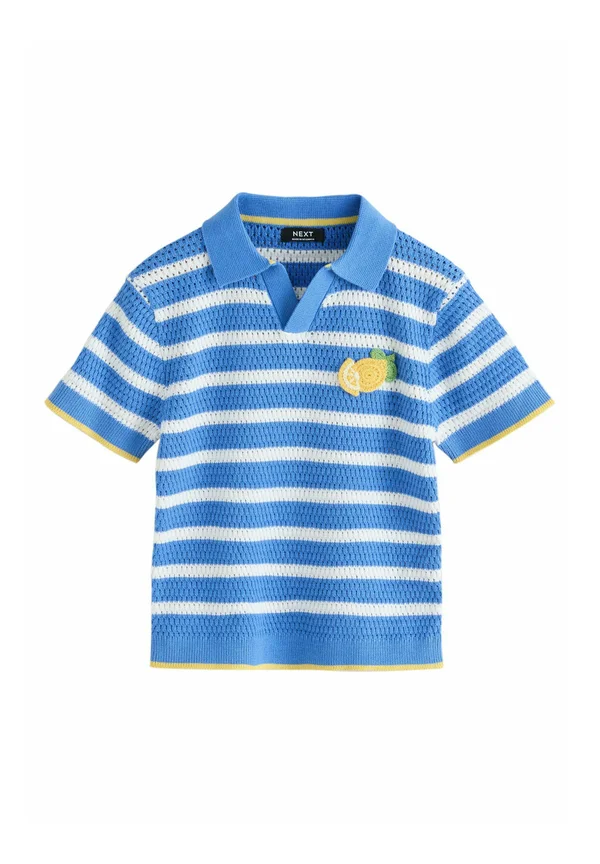 REGULAR FIT-SHORT SLEEVE TROPHY NECK - Poloshirt - blue white stripe