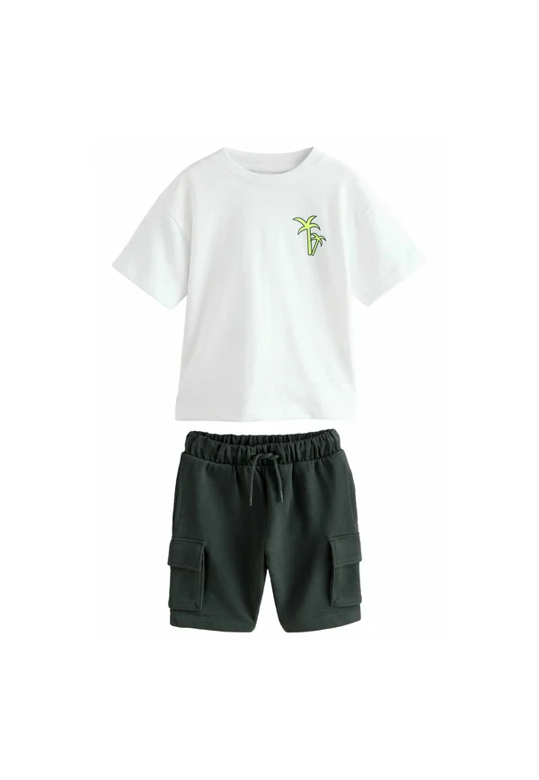 REGULAR FIT - SHORT SLEEVE UTILITY  SET - Shorts - black white