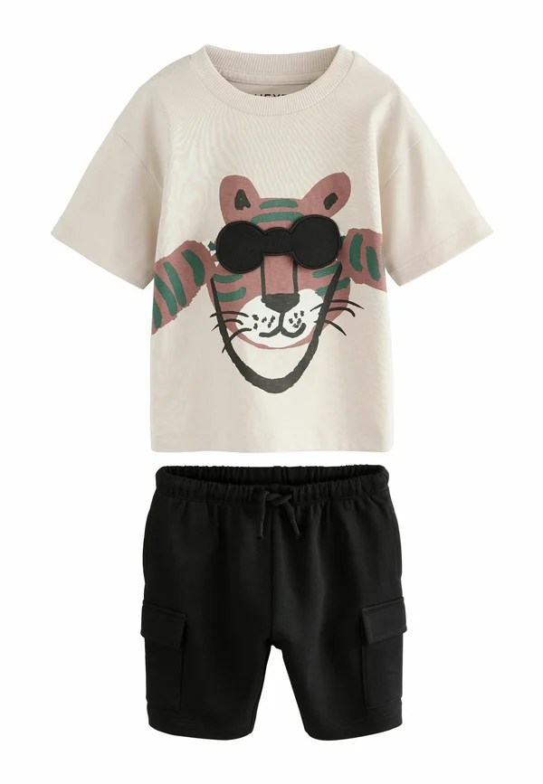 REGULAR FIT - SHORT SLEEVE UTILITY  SET - Shorts - stone