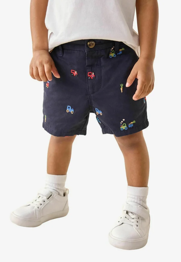 REGULAR FIT - Shorts - navy embroidered farm