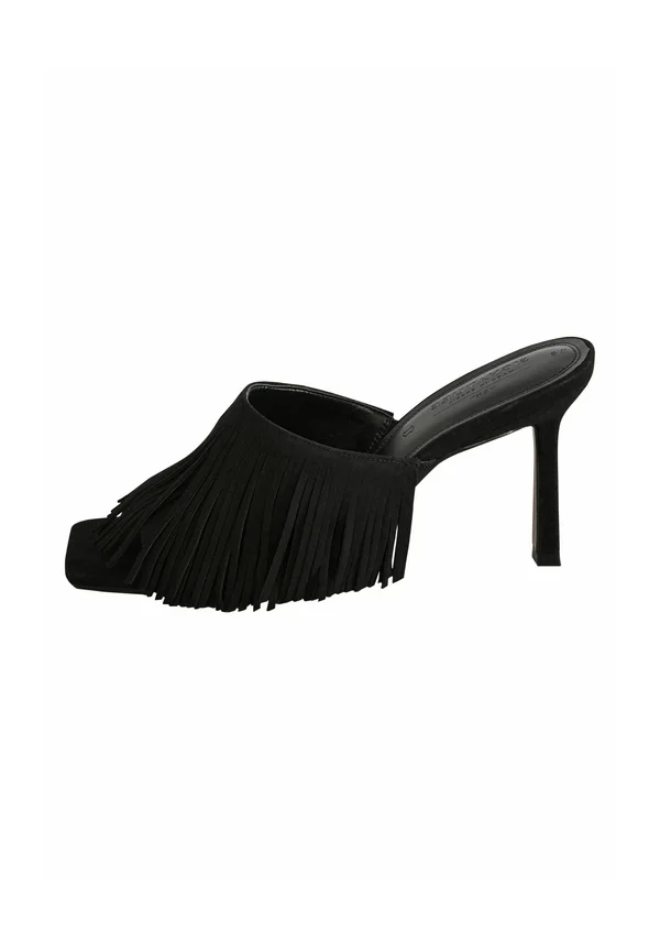 REGULAR FIT - SIGNATURE FRINGE  LEG - Pantolette hoch - black