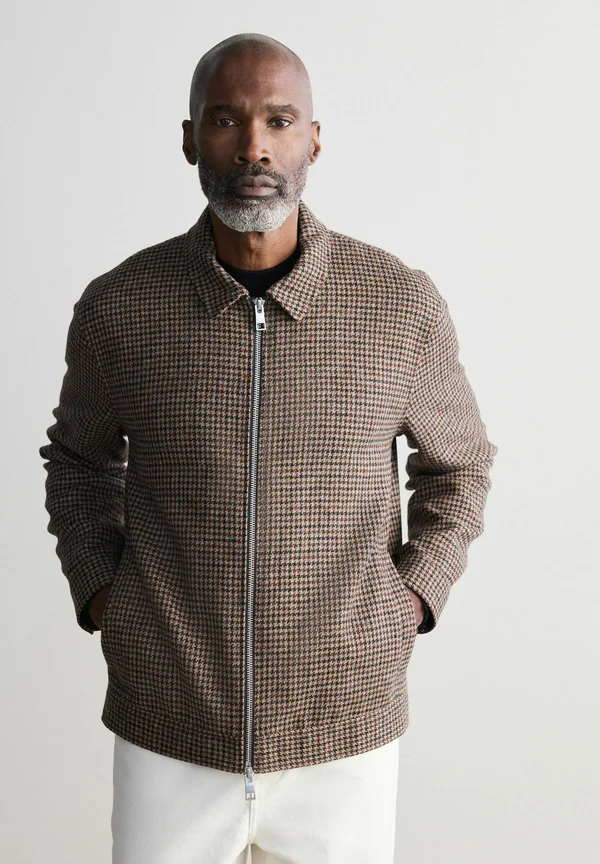 REGULAR FIT - SIGNATURE MOONS DOGTOOTH - Übergangsjacke - brown
