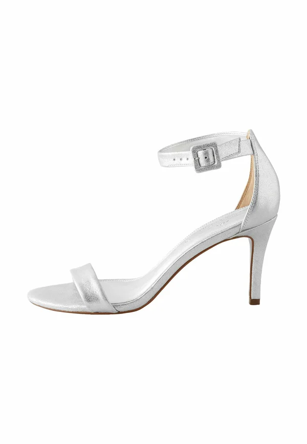 REGULAR FIT-SIGNATURE ROUND TOE BUCKLE DETAIL MID SIMPLE - Riemensandalette - silver