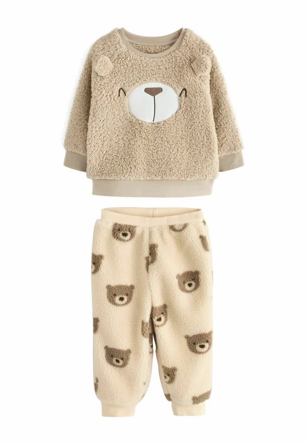 REGULAR FIT - SINGLE COSY SET - Nachtwäsche Set - brown cream bear