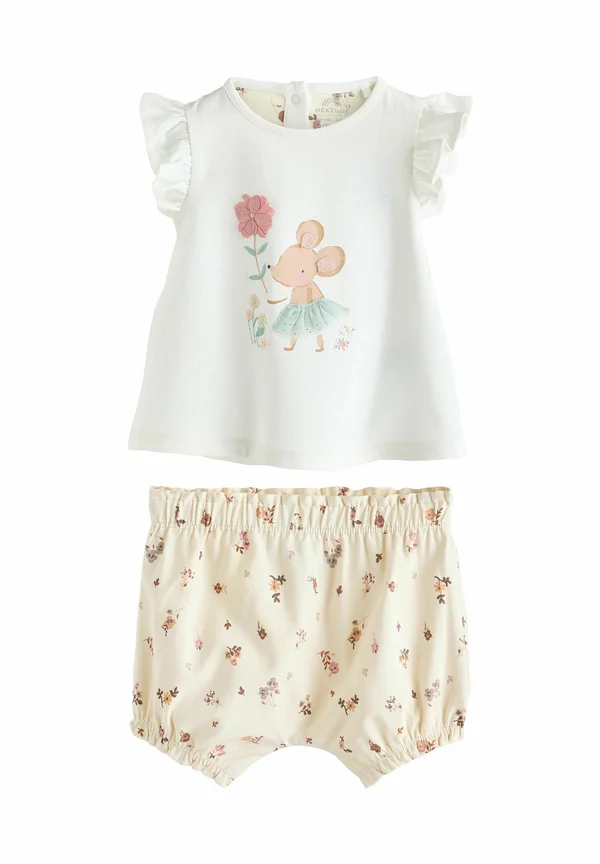 REGULAR FIT SLEEVE 2 PIECE SET - Shorts - ecru