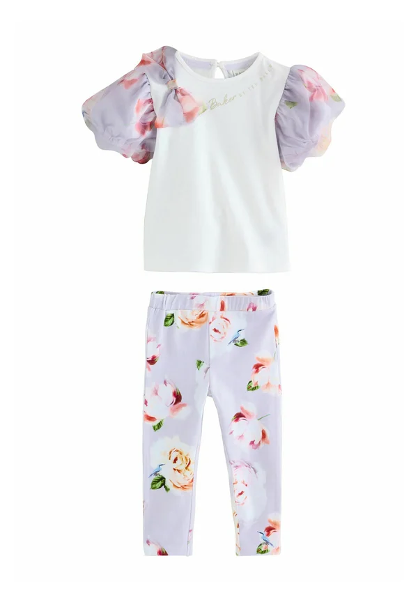 REGULAR FIT - SLEEVE BOW DETAIL 2 PIECE SET - Leggings - Hosen - lilac/purple