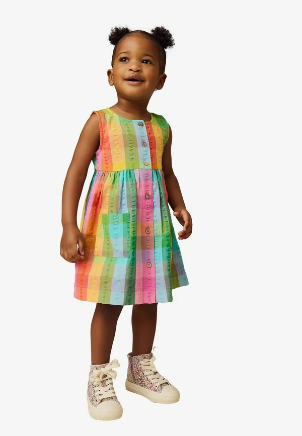 REGULAR FIT SLEEVELESS POCKET  - Jeanskleid - rainbow check