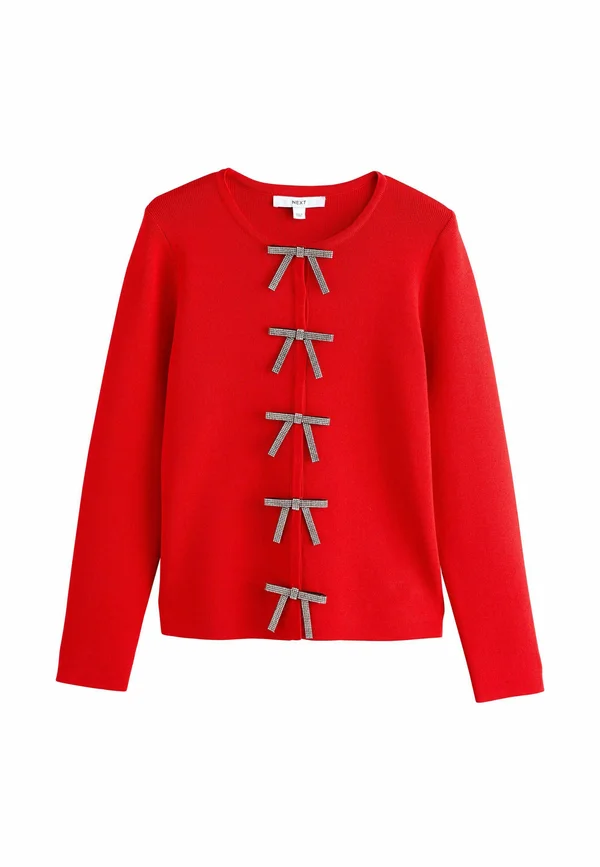REGULAR FIT - SMART EMBELLISHED BOW - Strickjacke - red