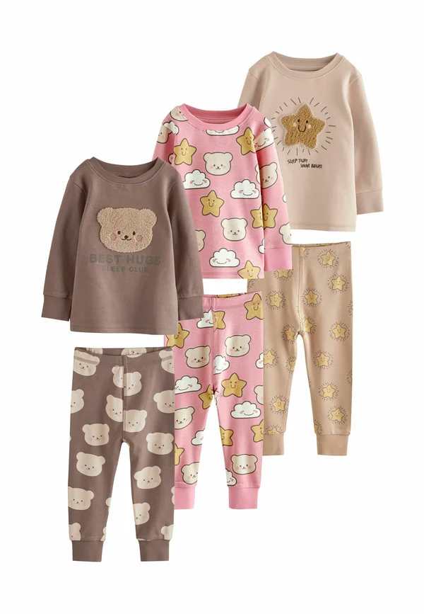 REGULAR FIT - SNUGGLE 3 PACK SET - Nachtwäsche Set - brown bear star