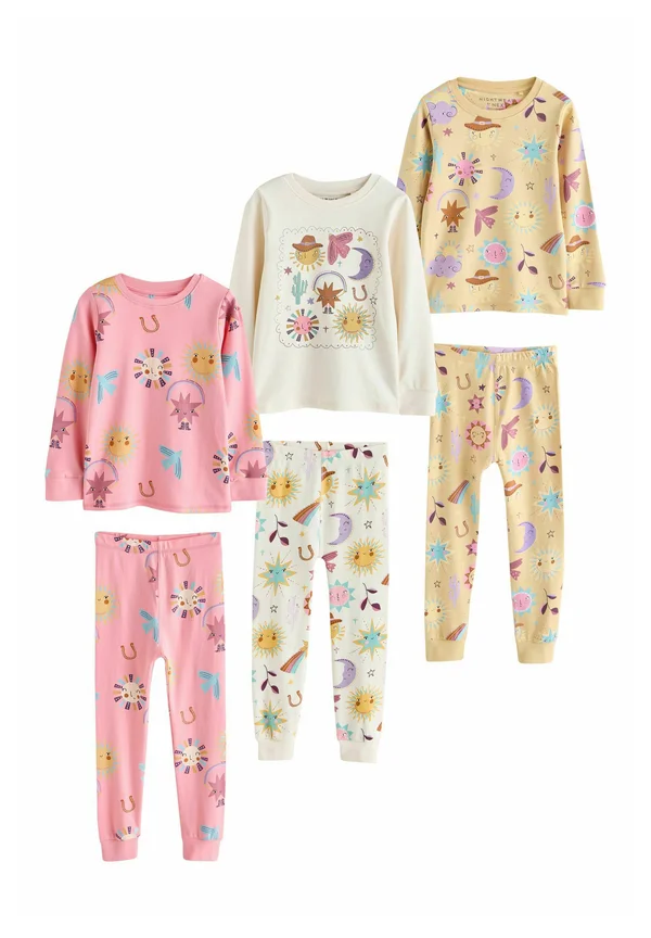 REGULAR FIT - SNUGGLE 3 PACK SET - Nachtwäsche Set - pink/yellow western print